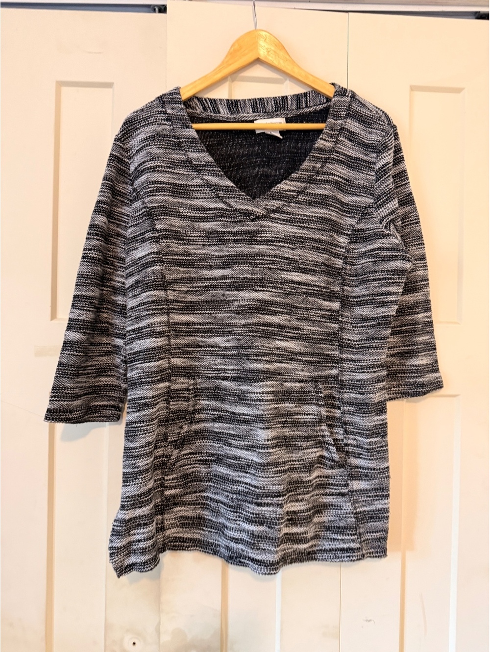 Liz Claiborne weekend black white know pullover sweater XL cotton blend